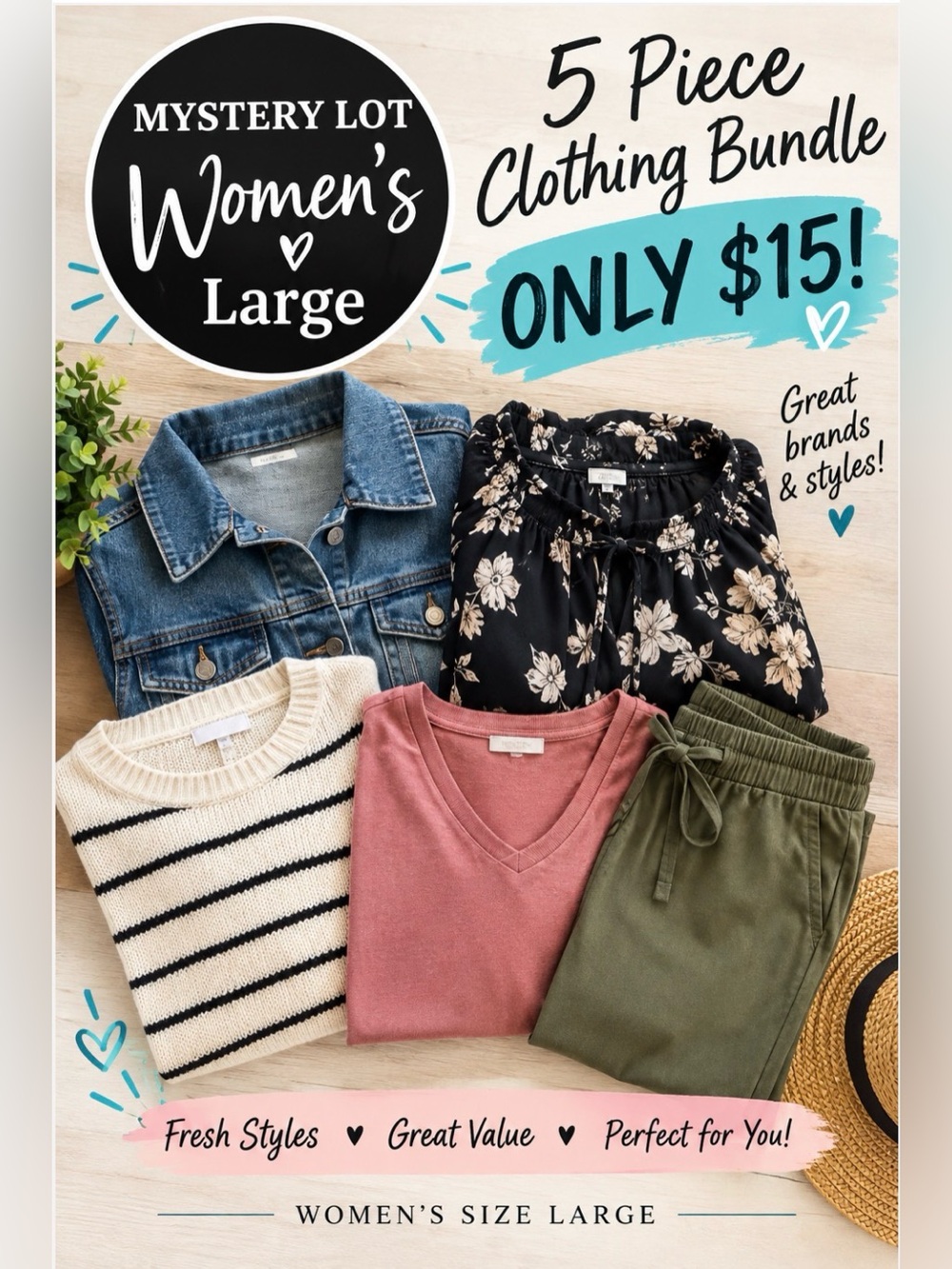 Women’s Size Large 5 Piece 🎉SURPRISE 🎉 Bundle